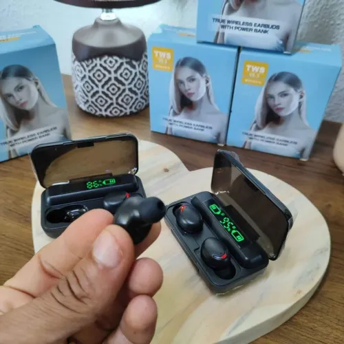 Fone f10/Bluetooth 5.0/+powerbank 2000 mah/Redução de Ruído/som 9d/TWS