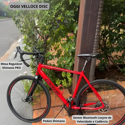 Bicicleta Bike Speed Oggi Velloce Disc + Acessórios, Super Nova, Preço Incrível.