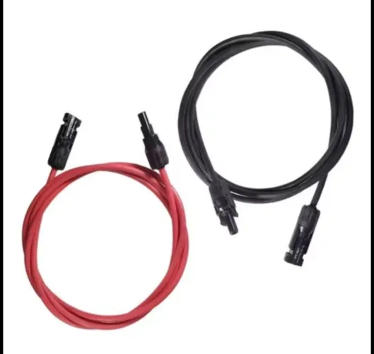 Cabo solar 4mm Com mc4 P/ extensão - 1,5m preto + 1,5m vermelho