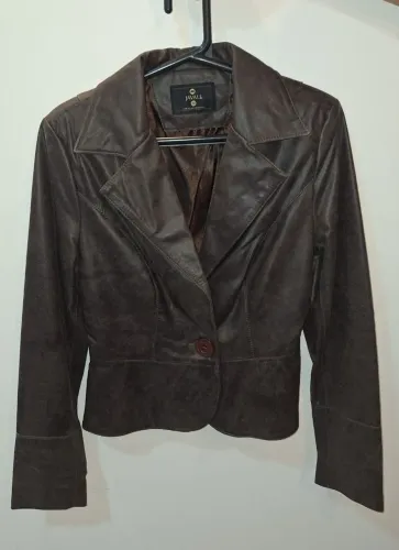 Jaqueta Blazer de Couro Javali - Tamanho M - Usada 1 vez
