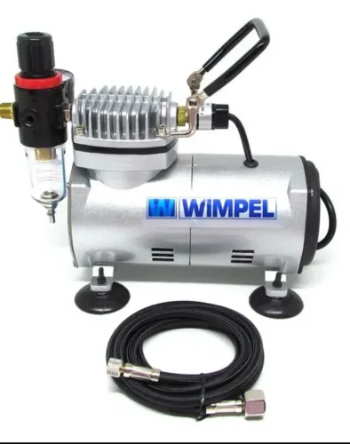 Kit compressor wimpel+ aerógrafo dupla ação 