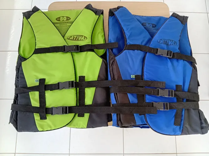 Colete salva-vidas Canoa 2.0 Adulto Ativa 80 Kg Azul/Verde