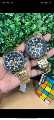 Relógio Curren masculino Gold/Black