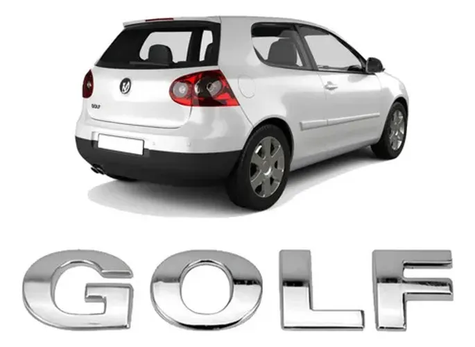 Emblema Letreiro Vw Golf Cromado 1999 A 2013
