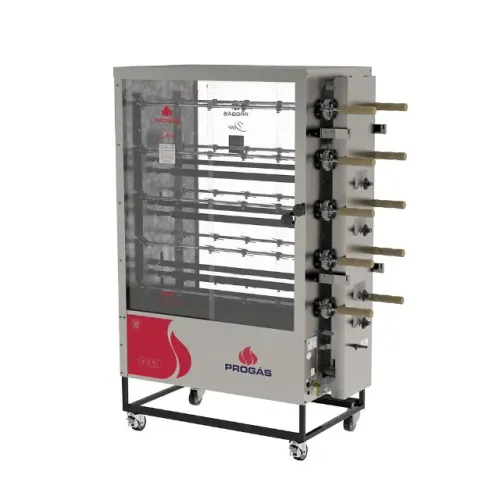 Frangueira 50 Frangos Queimador Tubular PR-6100 DUO Progás (Grátis 1 Espeto Para Carne)