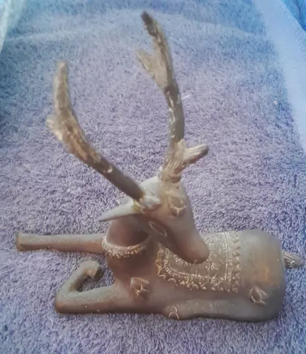 Peça Antiga Veado de Bronze 1,04kg Impotado.