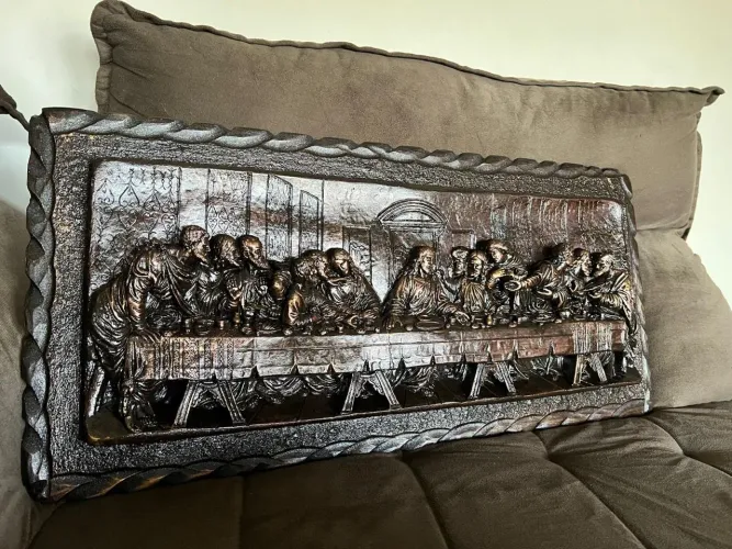 Quadro Decorativo Santa Ceia - Arte Sacra em Alta Resolução | Moldura Premium