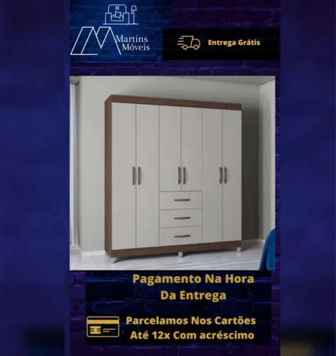 GRANDE PROMOÇÃO*GUARDA ROUPA 6 PORTAS GIGANTE SEVILHA ENTREGA GRÁTIS ACEITA CARTÃO