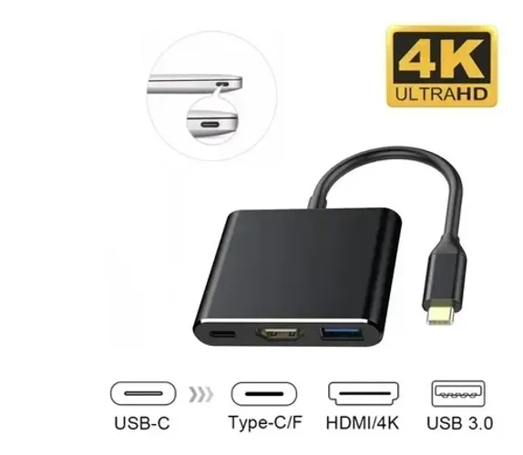 Adaptador tipo C para 4K USB 3.0 HDMI compatível com hub doca divisor Macbook Air Pro