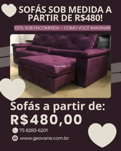 Sofás sob medida, como você imaginar! Personalize o seu sofá e deixe sua casa ainda mais c