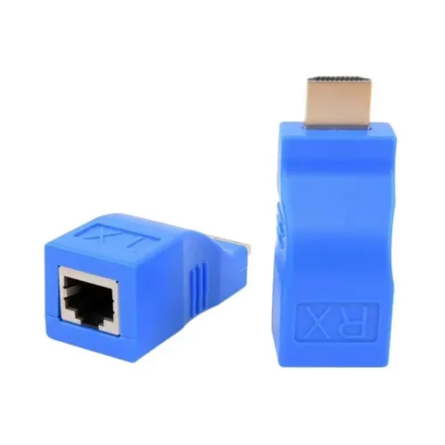 Adaptador HDMI para RJ45 (LAN) - Transmissor e Receptor Alta Qualidade 