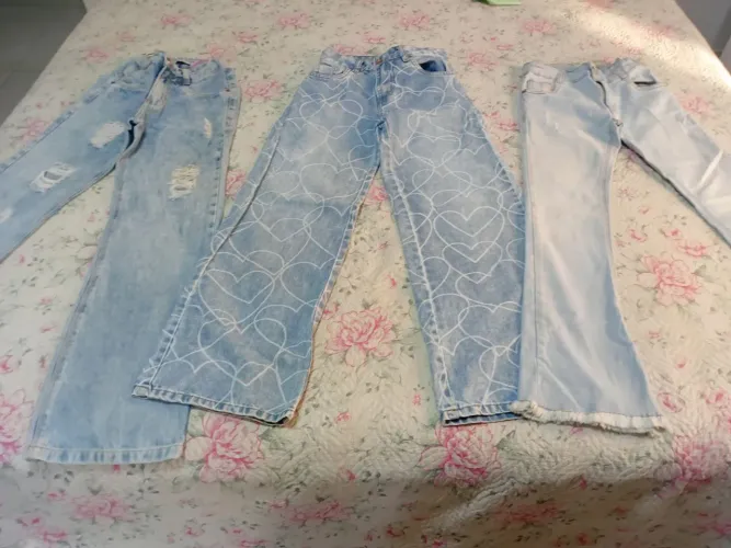 3 Calças jeans meninas 10 anos