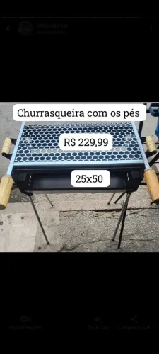 Churrasqueira com pés 25x50