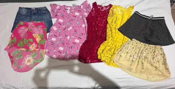 Lote 7 peças menina 6-8 anos