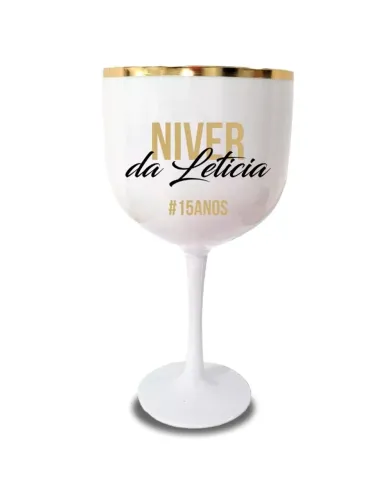 Taça de Gin Bordas Douradas
