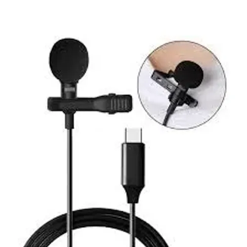 Microfone de lapela Tipo C para Celular PC Vídeo Conferência Youtube