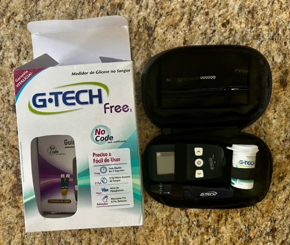 Kit Aparelho De Glicose Medir Glicemia Diabete G-tech Free P