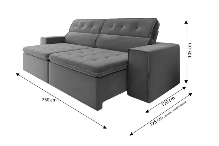 sofa petropolis entrega em 3hrs com 2,50 de largura