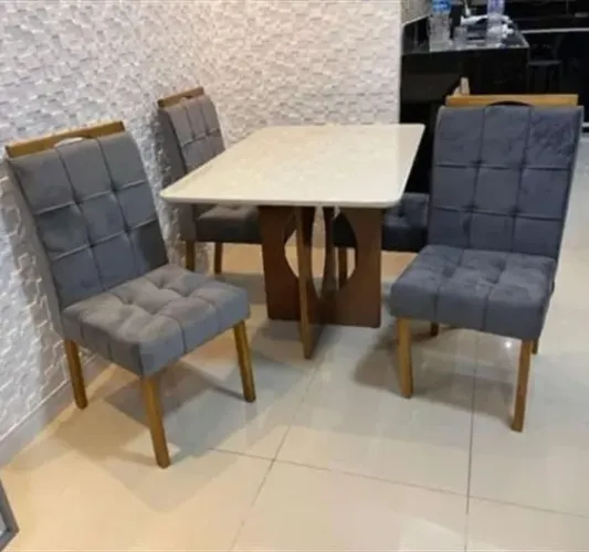 Mesa Madri 120×80 + com 4 Cadeiras Sophia/Capri ,Pronta Entrega.