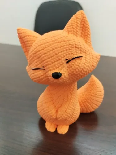 Linda Escultura de Raposa estilo Crochê - Decoração Criativa