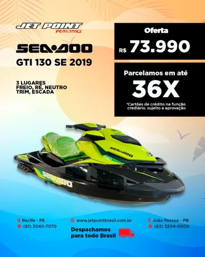 SEA DOO GTi 130 SE 2019, Muito Novo, Revisado, Troco/PARCELO 36x