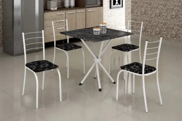 Mesa de Jantar Rio com tampo de Mármore 70x70cm Fazemos Entrega novo