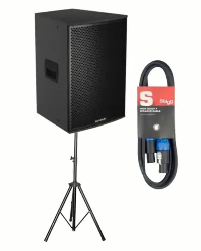 Caixa Amplificada Attack VRF1550A 2 vias- C/ Tripé + Cabo Speak 10M- Esquenta black friday