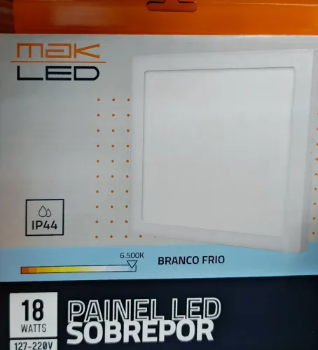 Painel LED Sobrepor 18W Branco Frio