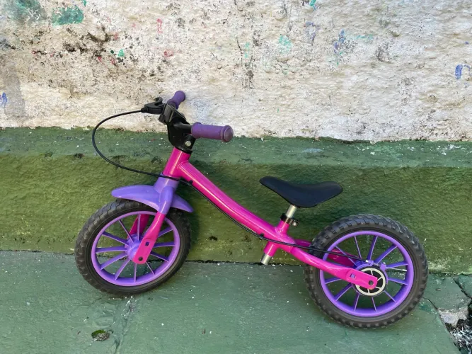 Bicicleta Nathor Aro 12 Balance Infantil - Rosa/Roxo