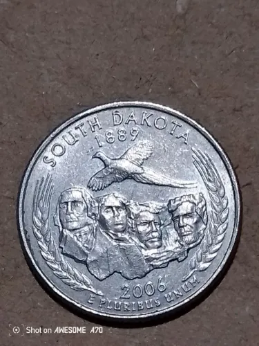 Moeda 25 Centavos Estados Unidos - South Dakota 2006