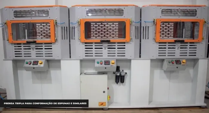 Prensa Tripla Para Conformar Espumas