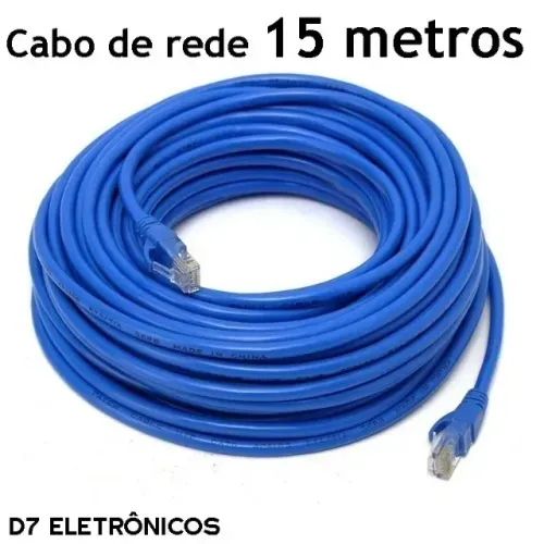 Cabo de Rede 15 Metros Com Rj45 Azul Cat 5e Cabo Rede Categoria 5