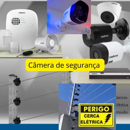 Cerca elétrica, câmera de segurança 