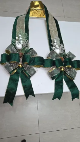 Escapulário Natalino de Luxo Verde e Dourado
