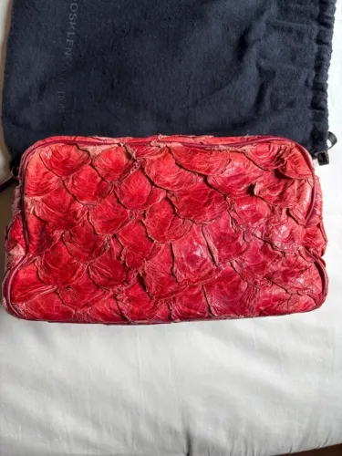 Bolsa de couro Osklen vermelha