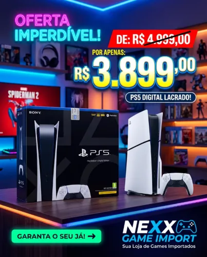 PS5 DIGITAL LACRADO + 2 JOGOS DIGITAIS