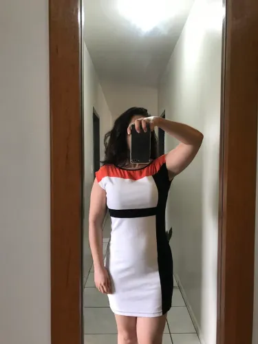 Vestido tricolor em malha