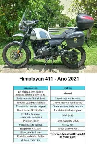 Himalayan 411 2021 com R$7mil de acessórios