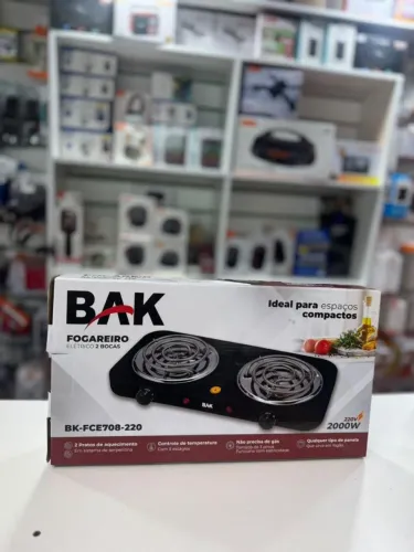 Fogareiro Elétrico BAK 2 Bocas 2000W Super Potente | Pronta Entrega 