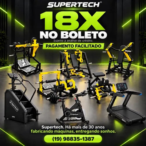 Aparelhos de musculação e cardio Supertech | 18x no boleto