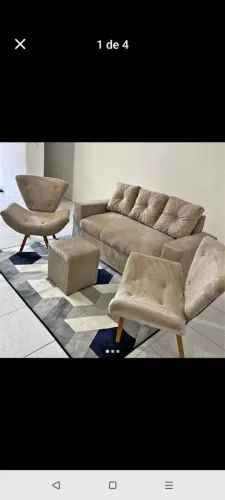 Kit de sofá mais poltronas mais puf 600 reais