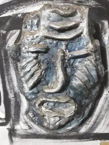 Máscara em gesso de Trabalho artístico tribal 900,00 Artista plástico Fabrício Barbosa