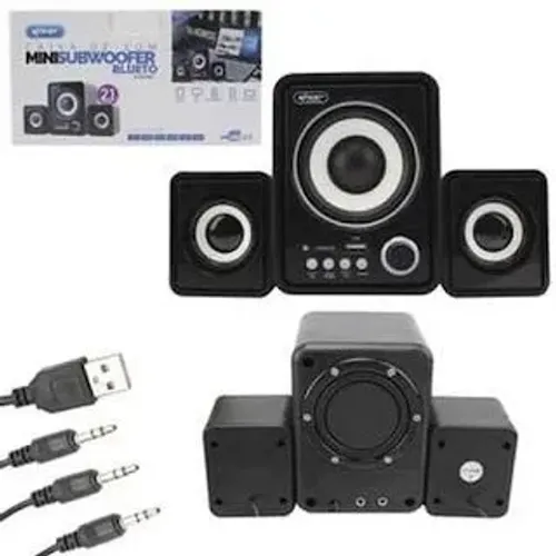 Caixa De Som Subwoofer 2.1 Bluetooth Usb Sd P2 Pc Celular Tv
