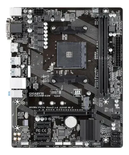 Placa-Mãe Gigabyte GA-A320M-S2H AM4 DDR4