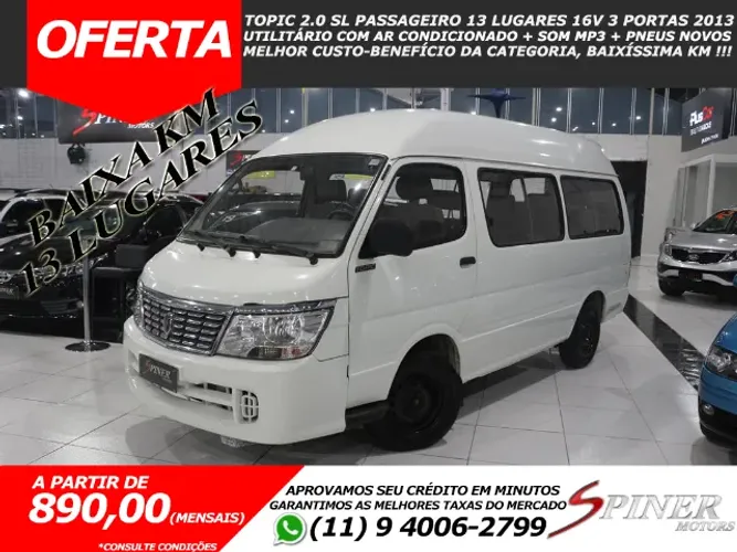 Jinbei Topic 2.0 SL Passageiro 13 Lugares 16v 3 Portas C/ Ar Condicionado Baixíssima KM