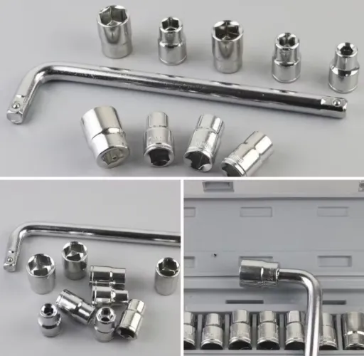 Kit de chave de boca em L com soquete de 8 a 21 mm 10 peças 