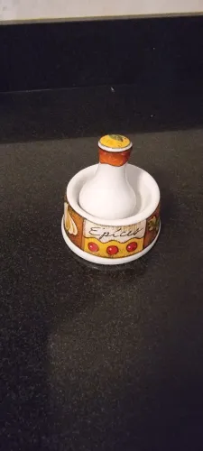 Mini Almofariz e Pilão em Cerâmica - Marca Joie (MSC International) <br>