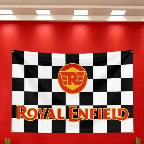 Bandeira Royal Enfield Garagem Decoração Vintage Coleção