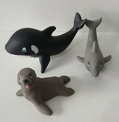 LOTE 3 BONECOS PETS DA BONECA BARBIE SEAWORLD PET GOFINHO FOCA ORCA ORIGINAIS