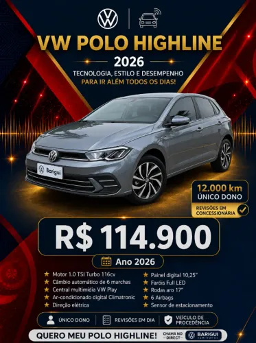 Volkswagen Polo Highline TSI 1.0 Flex 12V Aut. 2026